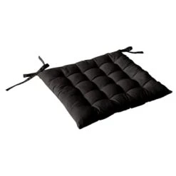 Home Maison Galette De Chaise Piquée 16 Points En Coton Et Nou -Maisons Du Monde Boutique galette de chaise piquee 16 points en coton et nouettes noir 38 x 38