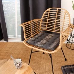 Home Maison Galette De Chaise Rayée En Coton Recyclé Gris Foncé 38 X 38 6 Home Maison Galette De Chaise Rayée En Coton Recyclé Gris Foncé 38 X 38 -Maisons Du Monde Boutique galette de chaise rayee en coton recycle gris fonce 38 x 38 2