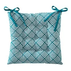 Becquet Galette De Chaise Réversible Orange Paprika 40x40 En Coton -Maisons Du Monde Boutique galette de chaise reversible bleu 40x40 en coton scandi 2