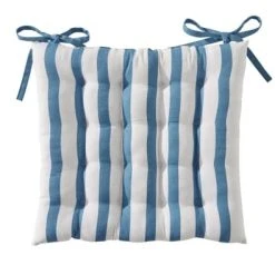 Becquet Galette De Chaise Réversible Bleu Orage 40x40 En Coton