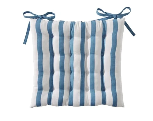 Becquet Galette De Chaise Réversible Bleu Orage 40x40 En Coton 3 Becquet Galette De Chaise Réversible Bleu Orage 40x40 En Coton