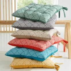 Becquet Galette De Chaise Réversible Gris 40x40 En Coton -Maisons Du Monde Boutique galette de chaise reversible gris 40x40 en coton 2