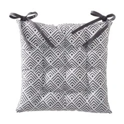 Becquet Galette De Chaise Réversible Gris 40x40 En Coton