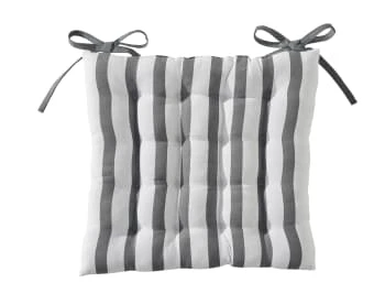 Becquet Galette De Chaise Réversible Bleu Orage 40x40 En Coton 6 Becquet Galette De Chaise Réversible Bleu Orage 40x40 En Coton – Image 4