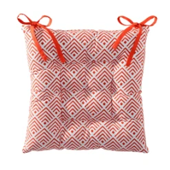 Becquet Galette De Chaise Réversible Marron Taupe 40x40 En Coton -Maisons Du Monde Boutique galette de chaise reversible orange paprika 40x40 en coton scandi