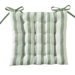 Becquet Galette De Chaise Réversible Vert 40x40 En Coton