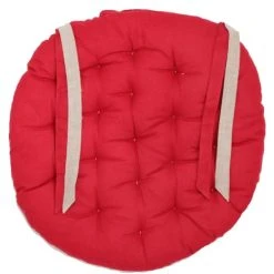 Home Maison Galette De Chaise Ronde En Coton Rouge D40