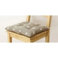 Grenier Alpin Galette De Chaise Style Montagne Edelweiss Taupe -Maisons Du Monde Boutique galette de chaise style montagne edelweiss taupe 2