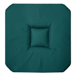 Home Maison Galette De Chaise Unie Colorée Coton Emeraude 36 X 36