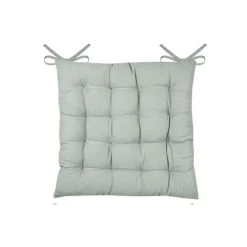 Home Maison Galette De Chaise Unie Et Classique Coton Sauge 38 X 38