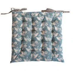 Home Maison Galette Piquée Esprit Bohème Coton Lagon 38 X 38