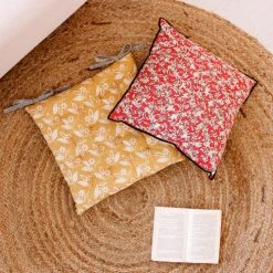 Home Maison Galette Piquée Esprit Bohème Coton Moutarde 38 X 38 -Maisons Du Monde Boutique galette piquee esprit boheme coton moutarde 38 x 38 2