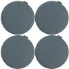 Magma Galettes De Chaise Bleu Pétrole Imitation Cuir - D.37 - Lot De 4