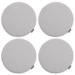 Magma Galettes De Chaise Gris Clair Imitation Cuir - D.37 - Lot De 4