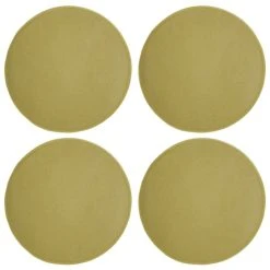 Magma Galettes De Chaise Moutarde Imitation Feutre - Lot De 4 - Ø 35cm