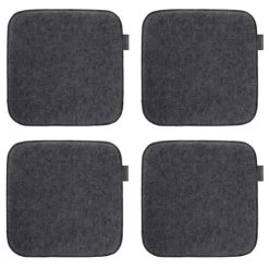 Magma Galettes De Chaises Carrées Anthracite Chinées-Lot De 4-env.35x35 Cm