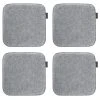 Magma Galettes De Chaises Carrées Gris Clair- Lot De 4 - Env.35x35 Cm