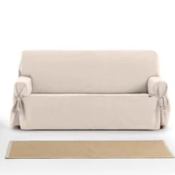 Eysa Housse De Canapé 2 Places Avec Des Rubans Beige 140 - 180 Cm -Maisons Du Monde Boutique housse de canape 2 places avec des rubans beige 140 180 cm 2