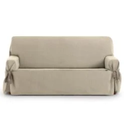 Eysa Housse De Canapé 2 Places Avec Des Rubans Beige 140 - 180 Cm
