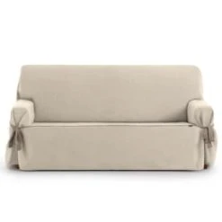Eysa Housse De Canapé 2 Places Avec Des Rubans écru 140 - 180 Cm