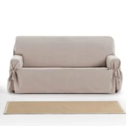 Eysa Housse De Canapé 2 Places Avec Des Rubans Taupe 140 - 180 Cm -Maisons Du Monde Boutique housse de canape 2 places avec des rubans taupe 140 180 cm 2