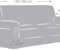 Eysa Housse De Canapé 2 Places Avec Des Rubans Taupe 140 - 180 Cm -Maisons Du Monde Boutique housse de canape 2 places avec des rubans taupe 140 180 cm 3