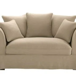 Maisons Du Monde Housse De Canapé 2 Places En Lin Beige Ficelle