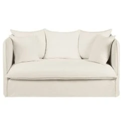Maisons Du Monde Housse De Canapé 2 Places En Lin Froissé Blanc