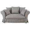 Maisons Du Monde Housse De Canapé 2 Places En Lin Froissé Gris Clair