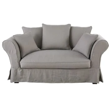 Maisons Du Monde Housse De Canapé 2 Places En Lin Beige Ficelle 6 Maisons Du Monde Housse De Canapé 2 Places En Lin Beige Ficelle – Image 4