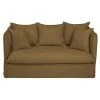 Maisons Du Monde Housse De Canapé 2 Places En Lin Froissé Marron Havane