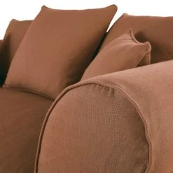 Maisons Du Monde Housse De Canapé 2 Places En Lin Froissé Orange De Sienne -Maisons Du Monde Boutique housse de canape 2 places en lin froisse orange de sienne 1000 6 37 221601 3