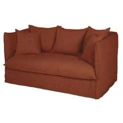 Maisons Du Monde Housse De Canapé 2 Places En Lin Froissé Terracotta -Maisons Du Monde Boutique housse de canape 2 places en lin froisse terracotta 1000 1 21 204324 3