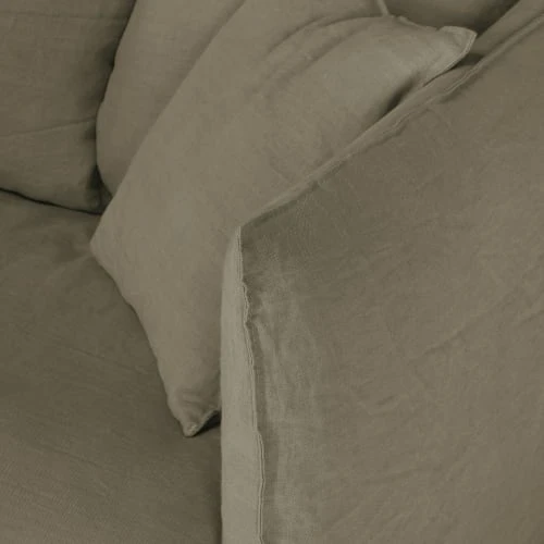 Maisons Du Monde Housse De Canapé 2 Places En Lin Froissé Vert Kaki 5 Maisons Du Monde Housse De Canapé 2 Places En Lin Froissé Vert Kaki – Image 3