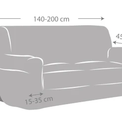 Eysa Housse De Canapé 2 Places Extensible Taupe 140 - 200 Cm -Maisons Du Monde Boutique housse de canape 2 places extensible taupe 140 200 cm