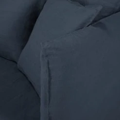 Maisons Du Monde Housse De Canapé 3/4 Places En Lin Froissé Bleu Nuit -Maisons Du Monde Boutique housse de canape 3 4 places en lin froisse bleu nuit 1000 3 40 204343 4