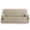 Eysa Housse De Canapé 3 Places Avec Des Rubans Beige 180 - 230 Cm