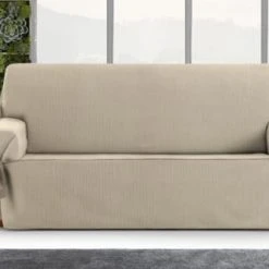 Eysa Housse De Canapé 3 Places Avec Des Rubans Beige 180 - 230 Cm -Maisons Du Monde Boutique housse de canape 3 places avec des rubans beige 180 230 cm 2