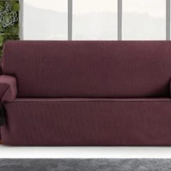 Eysa Housse De Canapé 3 Places Avec Des Rubans Bordeaux 180 - 230 Cm -Maisons Du Monde Boutique housse de canape 3 places avec des rubans bordeaux 180 230 cm 2