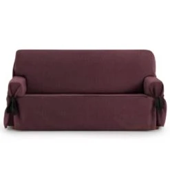 Eysa Housse De Canapé 3 Places Avec Des Rubans Bordeaux 180 - 230 Cm