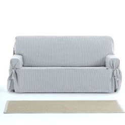 Eysa Housse De Canapé 3 Places Avec Des Rubans Gris Clair 180 - 230 Cm -Maisons Du Monde Boutique housse de canape 3 places avec des rubans gris clair 180 230 cm 8