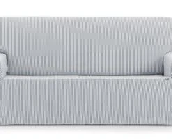 Eysa Housse De Canapé 3 Places Avec Des Rubans Gris Clair 180 - 230 Cm -Maisons Du Monde Boutique housse de canape 3 places avec des rubans gris clair 180 230 cm eysa