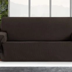 Eysa Housse De Canapé 3 Places Avec Des Rubans Marron 180 - 230 Cm -Maisons Du Monde Boutique housse de canape 3 places avec des rubans marron 180 230 cm 2