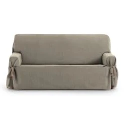 Eysa Housse De Canapé 3 Places Avec Des Rubans Bleu 180 - 230 Cm -Maisons Du Monde Boutique housse de canape 3 places avec des rubans taupe 180 230 cm eysa 3