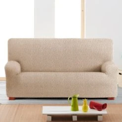 Eysa Housse De Canapé 3 Places Extensible Beige 180 - 260 Cm -Maisons Du Monde Boutique housse de canape 3 places extensible beige 180 260 cm 2