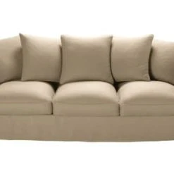 Maisons Du Monde Housse De Canapé 4/5 Places En Lin Froissé Beige Ficelle