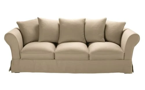 Maisons Du Monde Housse De Canapé 4/5 Places En Lin Froissé Beige Ficelle 3 Maisons Du Monde Housse De Canapé 4/5 Places En Lin Froissé Beige Ficelle
