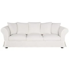 Maisons Du Monde Housse De Canapé 4/5 Places En Lin Froissé Blanc