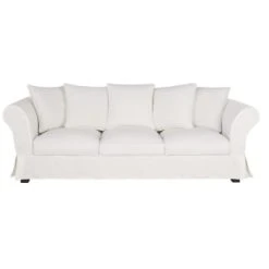 Maisons Du Monde Housse De Canapé 4/5 Places En Lin Froissé Blanc -Maisons Du Monde Boutique housse de canape 4 5 places en lin froisse blanc roma 1000 11 27 204453 1