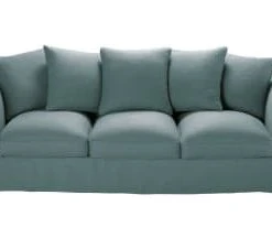 Maisons Du Monde Housse De Canapé 4/5 Places En Lin Froissé Gris Clair -Maisons Du Monde Boutique housse de canape 4 5 places en lin froisse bleu celadon roma 1000 15 31 204457 1 2